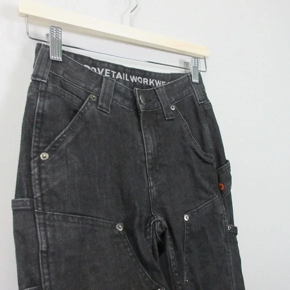 Dovetail Workwear The Maven Slim Jeans Black Size 0 Inseam 28 Stretch Knee Patch - Picture 5 of 12